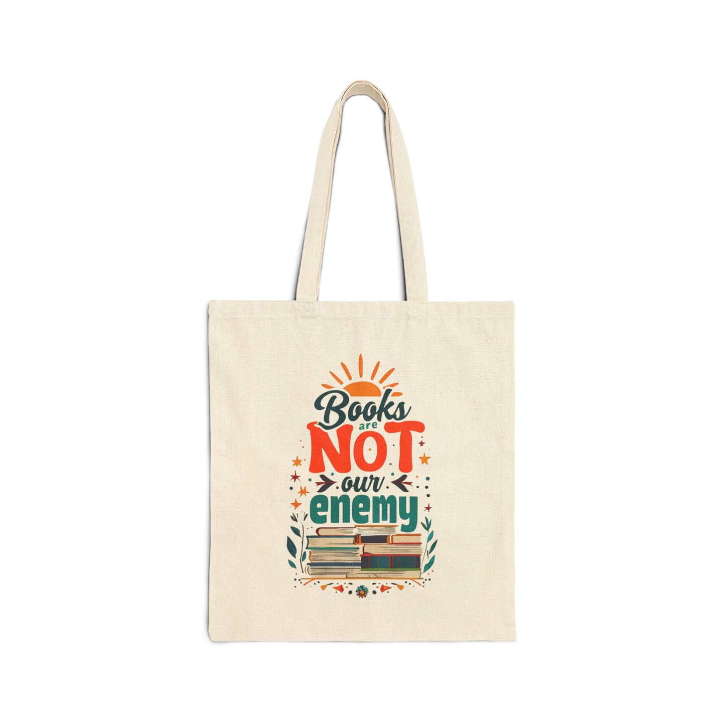 Books are NOT our Enemy Cotton Canvas Tote Bag