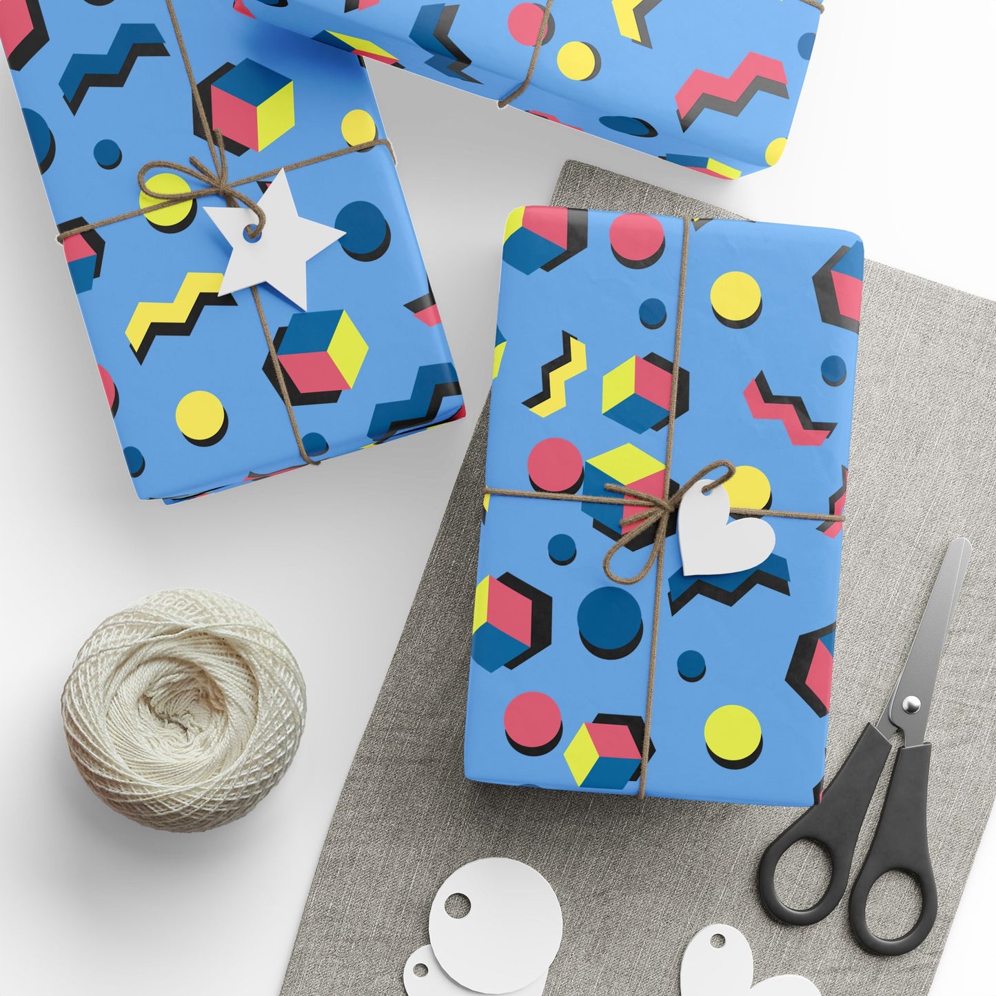 Blue Retro Vibes Wrapping Papers