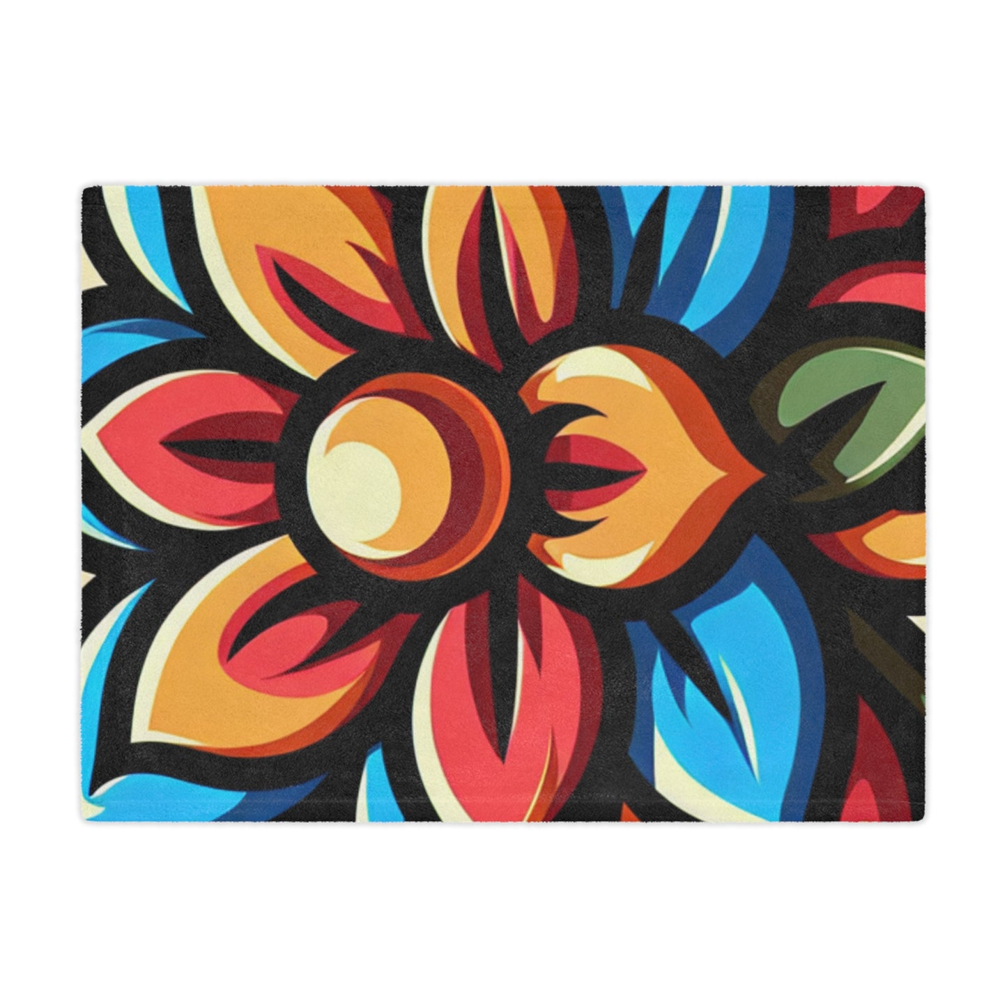 Flower's Center Microfiber Blanket