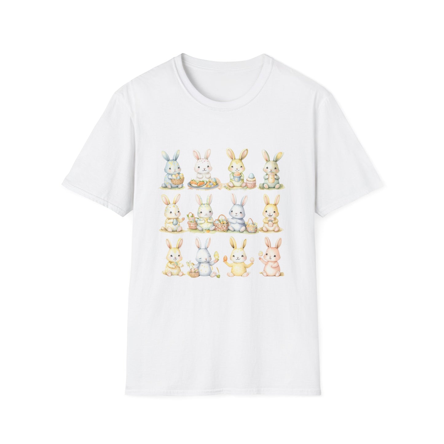 Bunny Picnic Unisex Softstyle T-Shirt for Easter