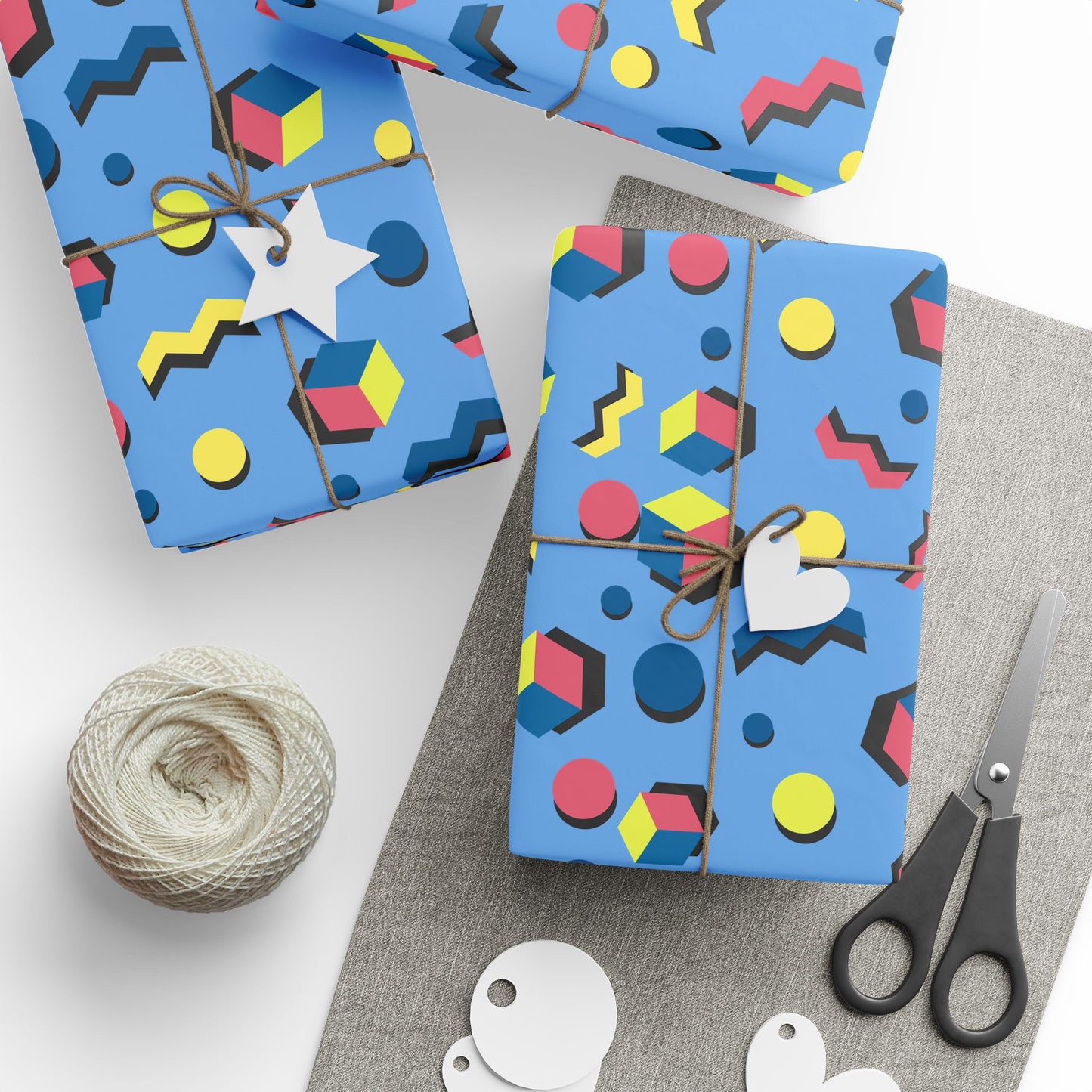 Blue Retro Vibes Wrapping Papers