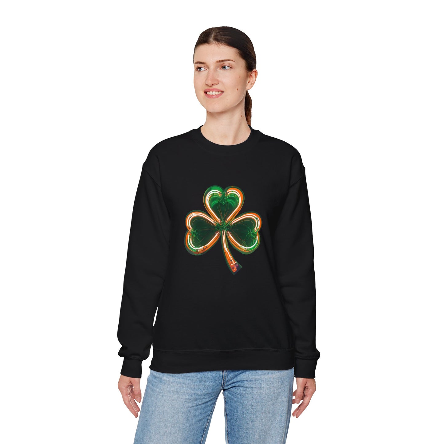 Electric Luck - Green and Orange Unisex Heavy Blend™ Crewneck Sweatshirt