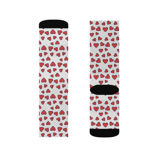 Floating Hearts Sublimation Socks