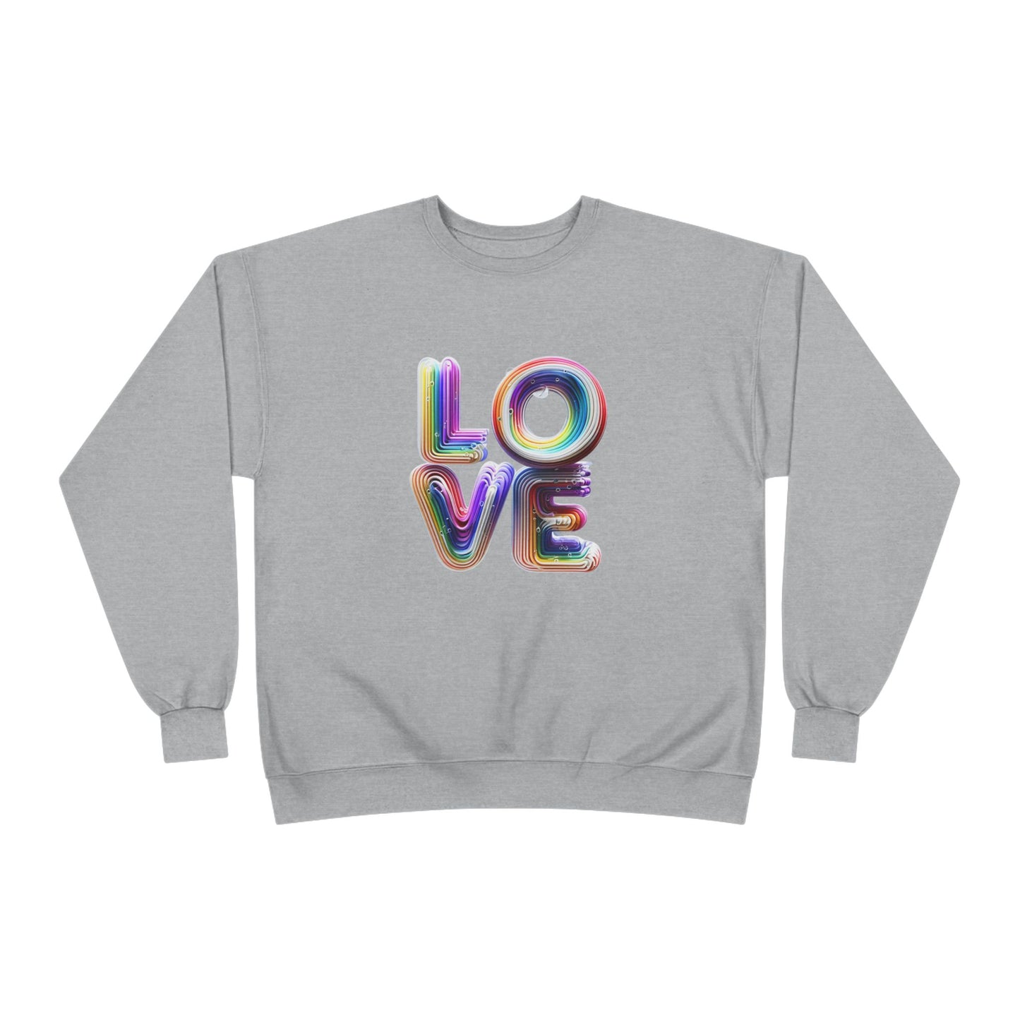 3D LOVE - Colorful Love Unisex EcoSmart Crewneck Sweatshirt