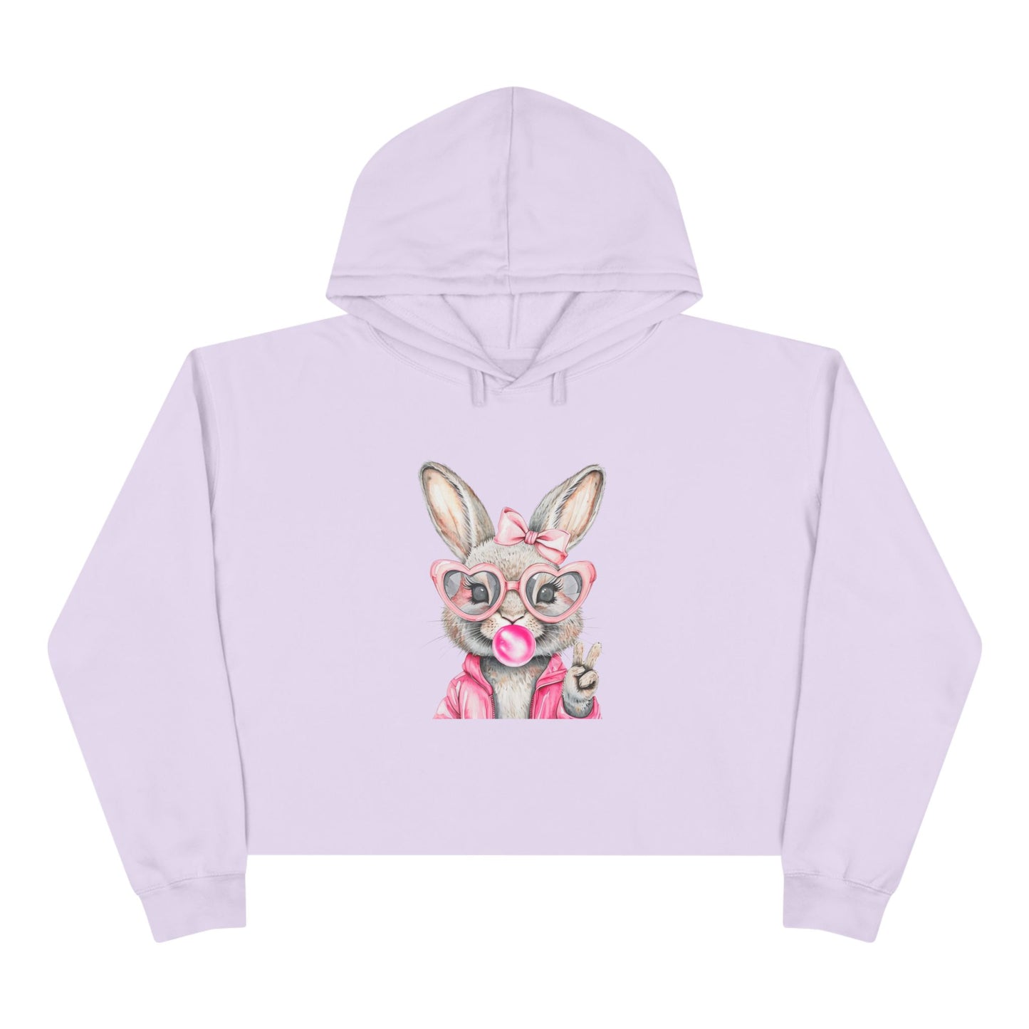 Bubble Gum Bunny Crop Hoodie - Perfect for Spring Fashion