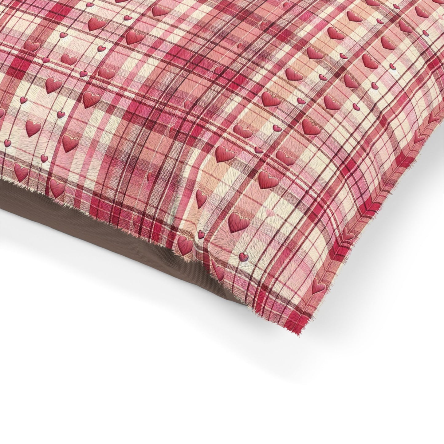 Plaid Heart Pet Bed