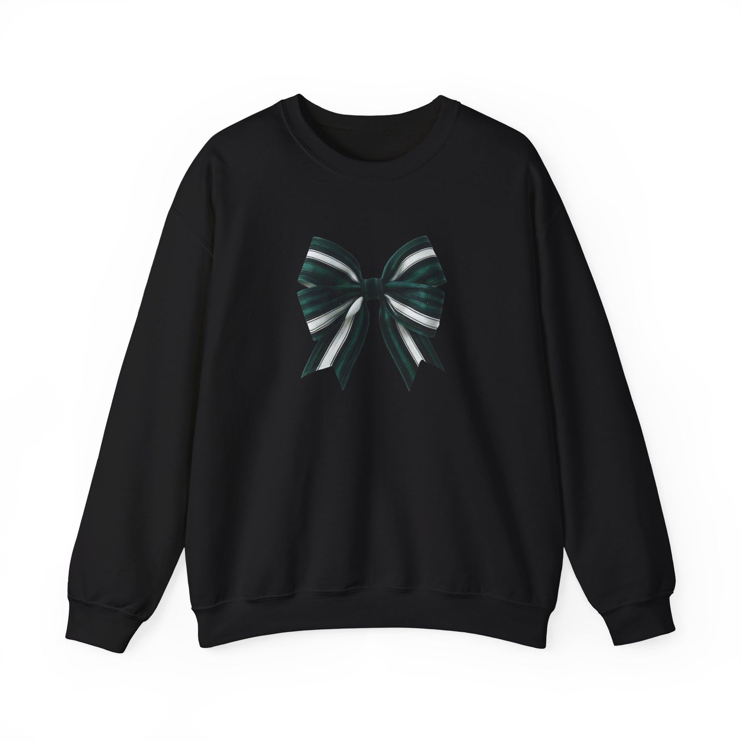 Green, White and Black Bow Unisex Heavy Blend™ Crewneck Sweatshirt