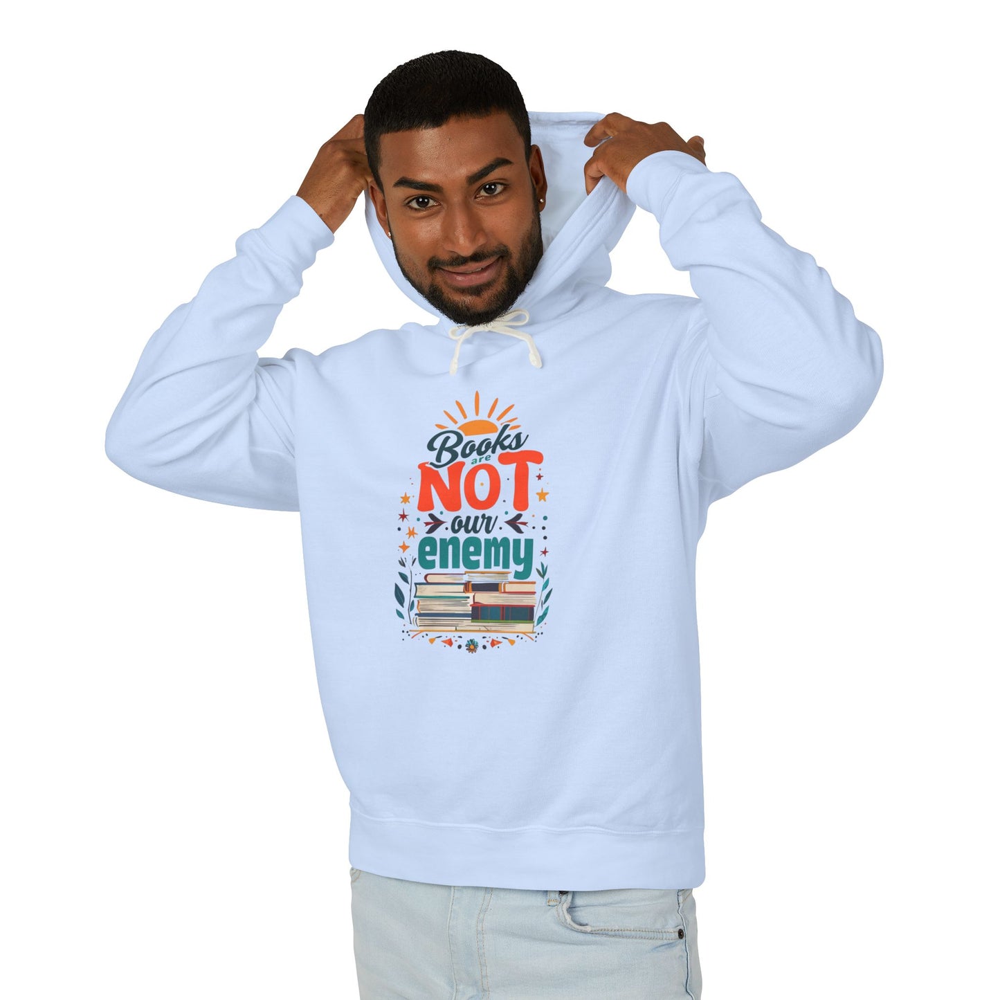 Books are NOT our Enemy Unisex Lightweight Hooded Sweatshirt