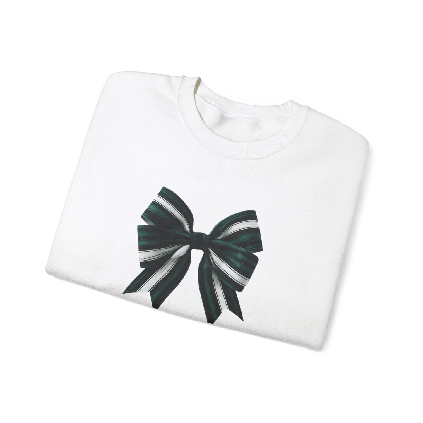 Green, White and Black Bow Unisex Heavy Blend™ Crewneck Sweatshirt