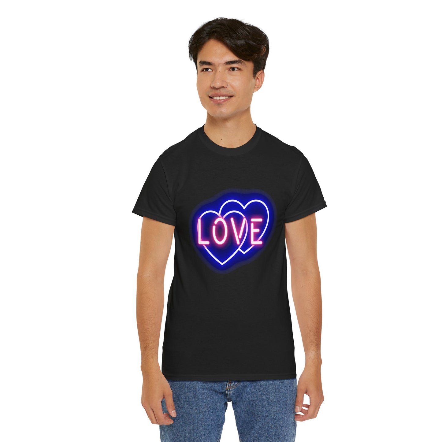 Neon Double Heart Unisex Heavy Cotton Tee