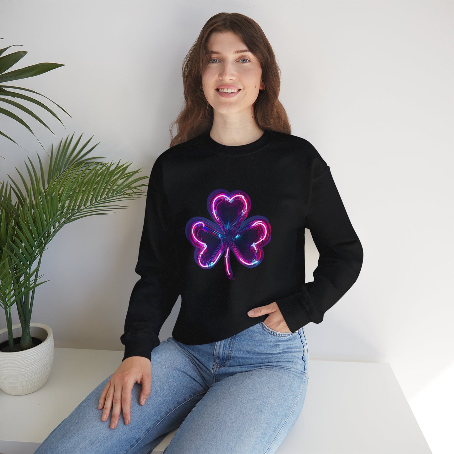 Electric Luck - Pink and Blue Unisex Heavy Blend™ Crewneck Sweatshirt