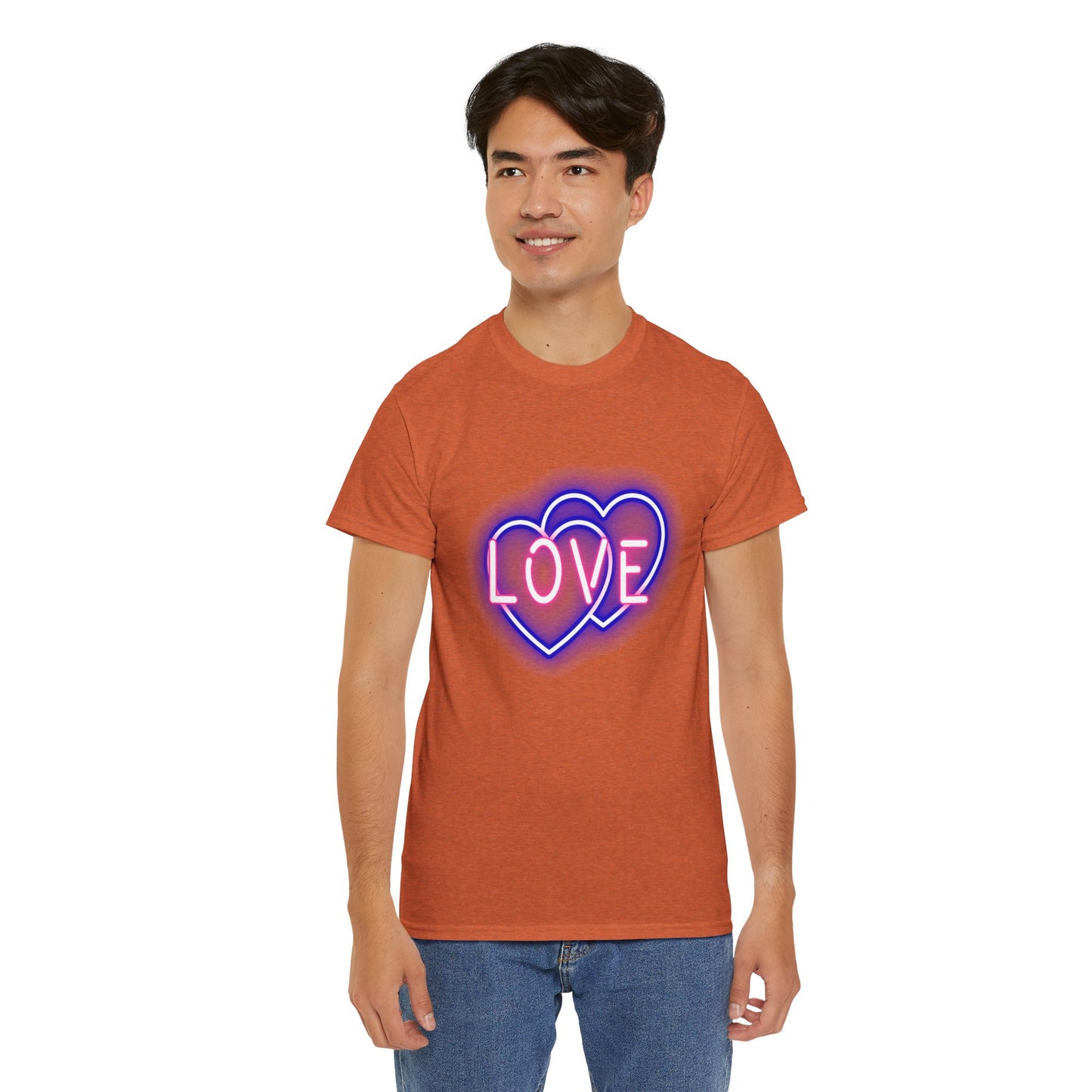 Neon Double Heart Unisex Heavy Cotton Tee