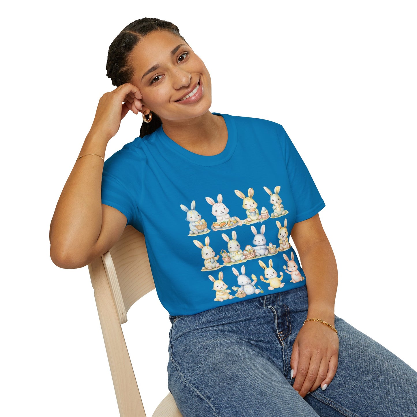 Bunny Picnic Unisex Softstyle T-Shirt for Easter