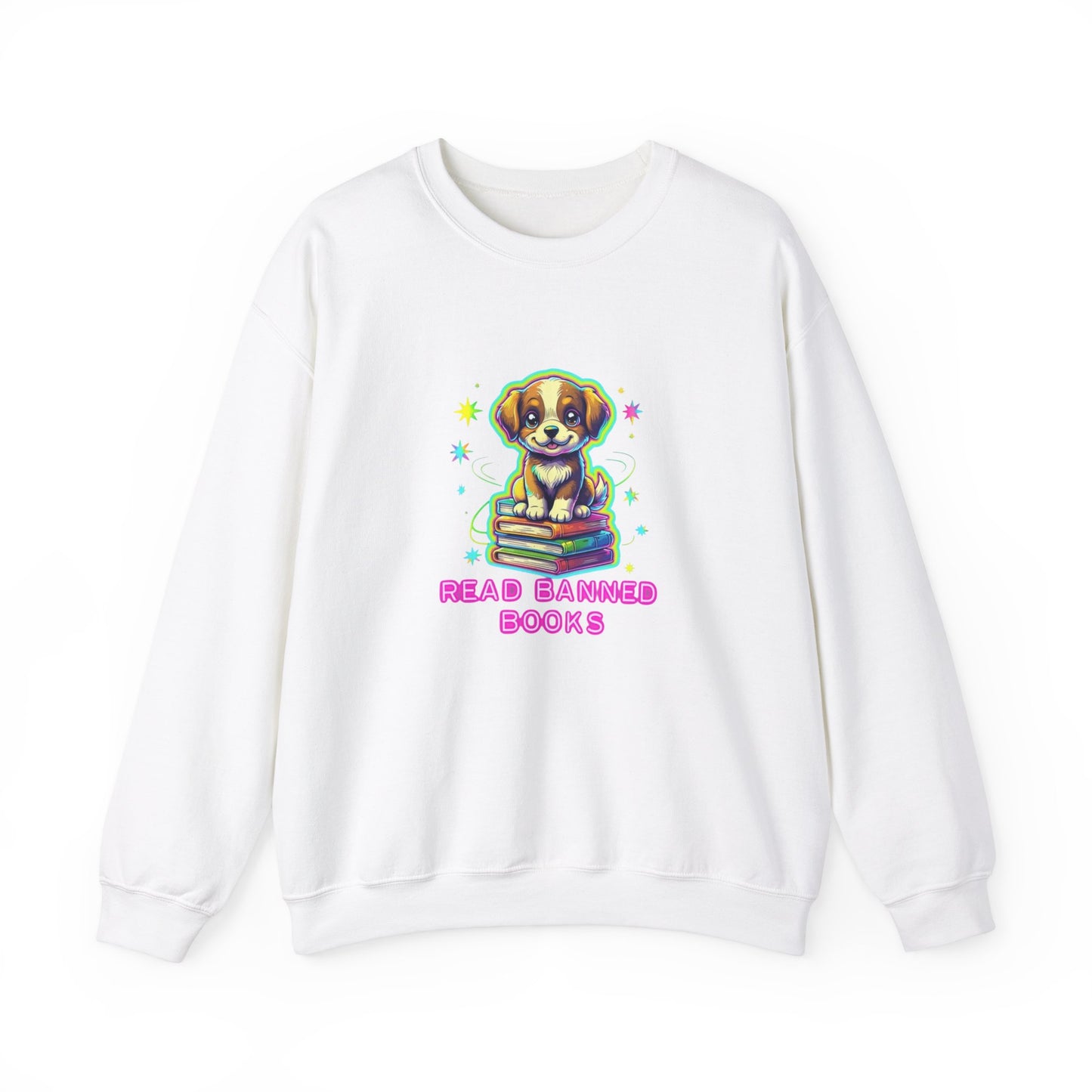 Read Banned Books - Dog Unisex Heavy Blend™ Crewneck Sweatshirt