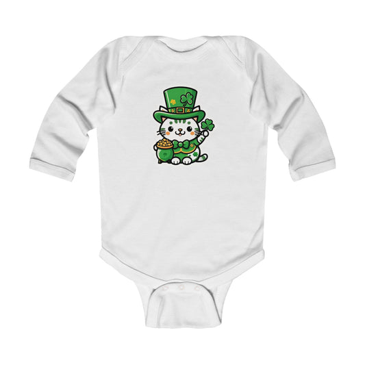 Clover Kitty Infant Long Sleeve Bodysuit