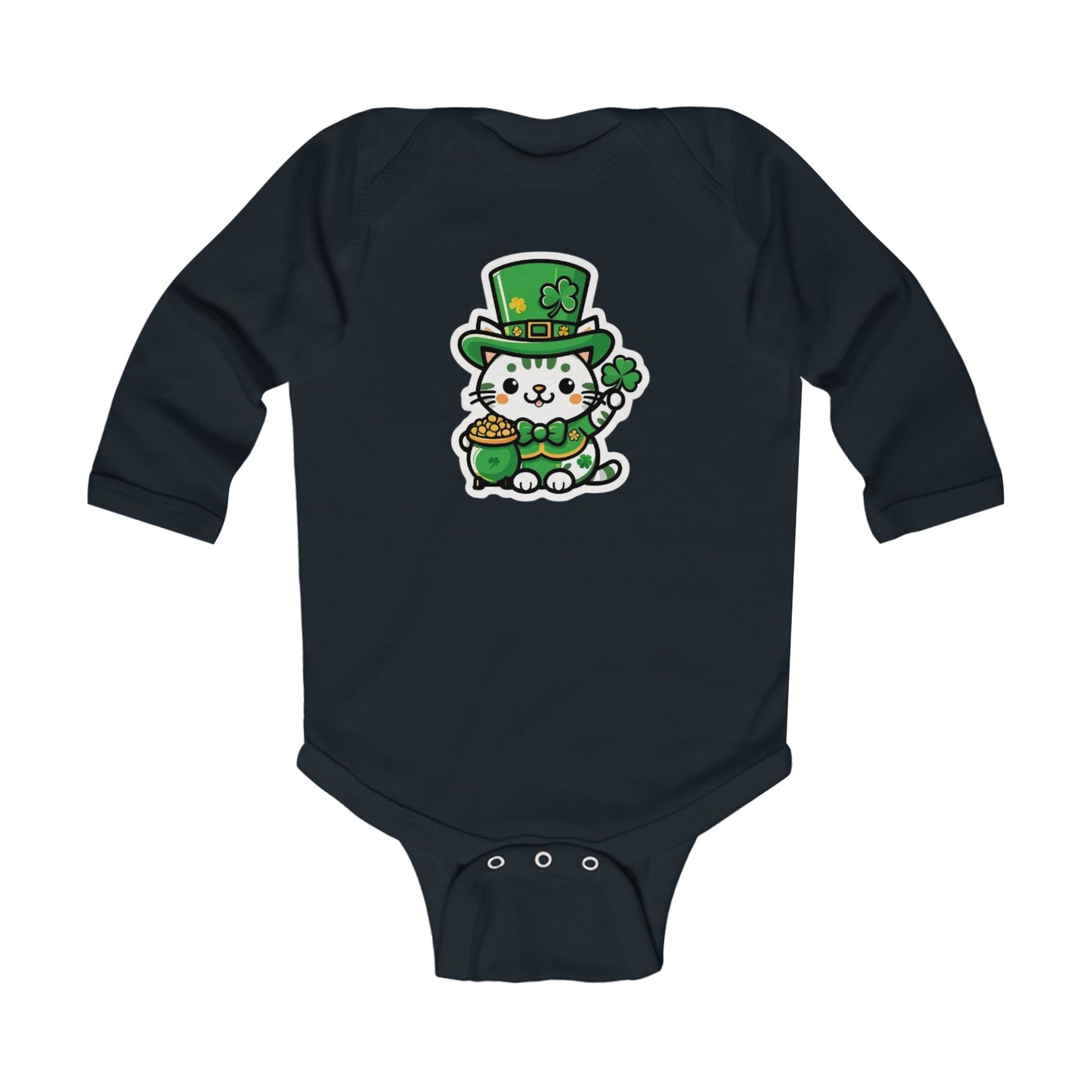 Clover Kitty Infant Long Sleeve Bodysuit