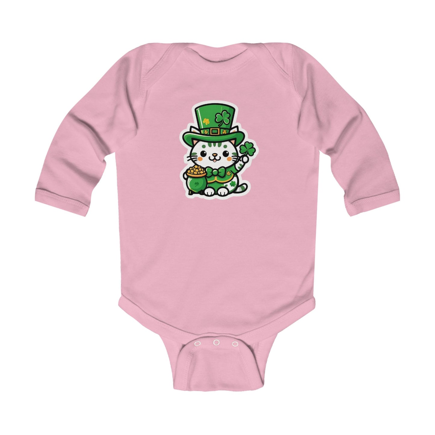 Clover Kitty Infant Long Sleeve Bodysuit