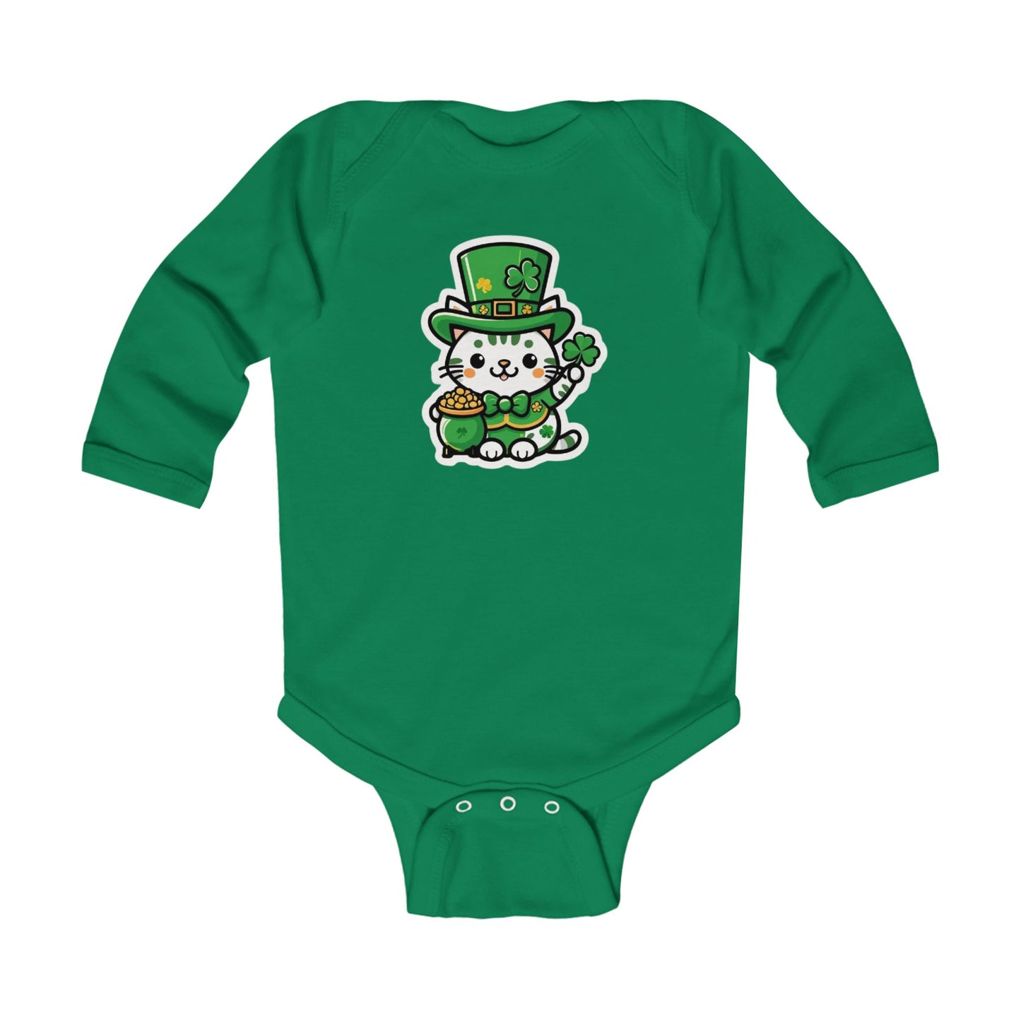 Clover Kitty Infant Long Sleeve Bodysuit