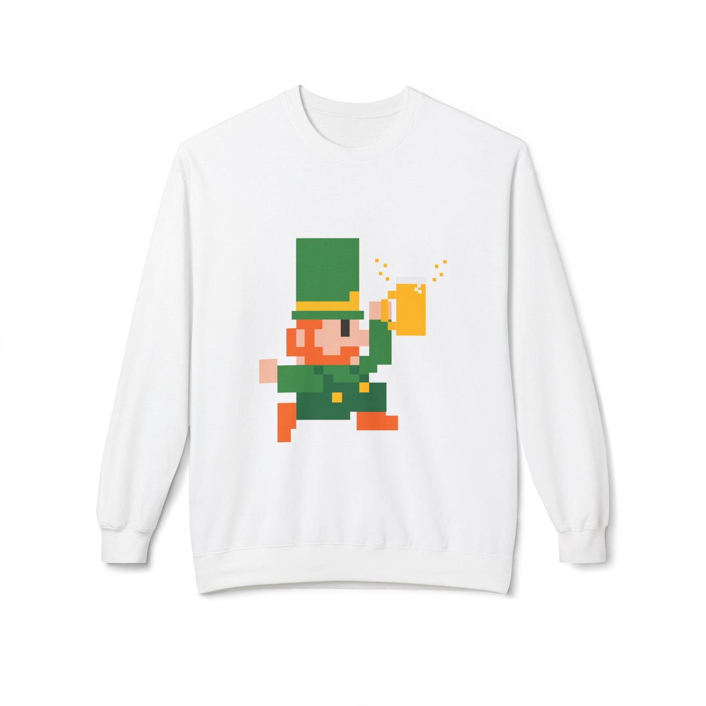 Pixel Leprechaun Unisex Softstyle Fleece Crewneck Sweatshirt