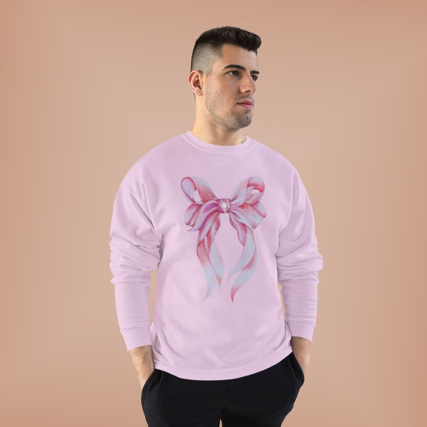 Pink Bow Unisex EcoSmart® Crewneck Sweatshirt