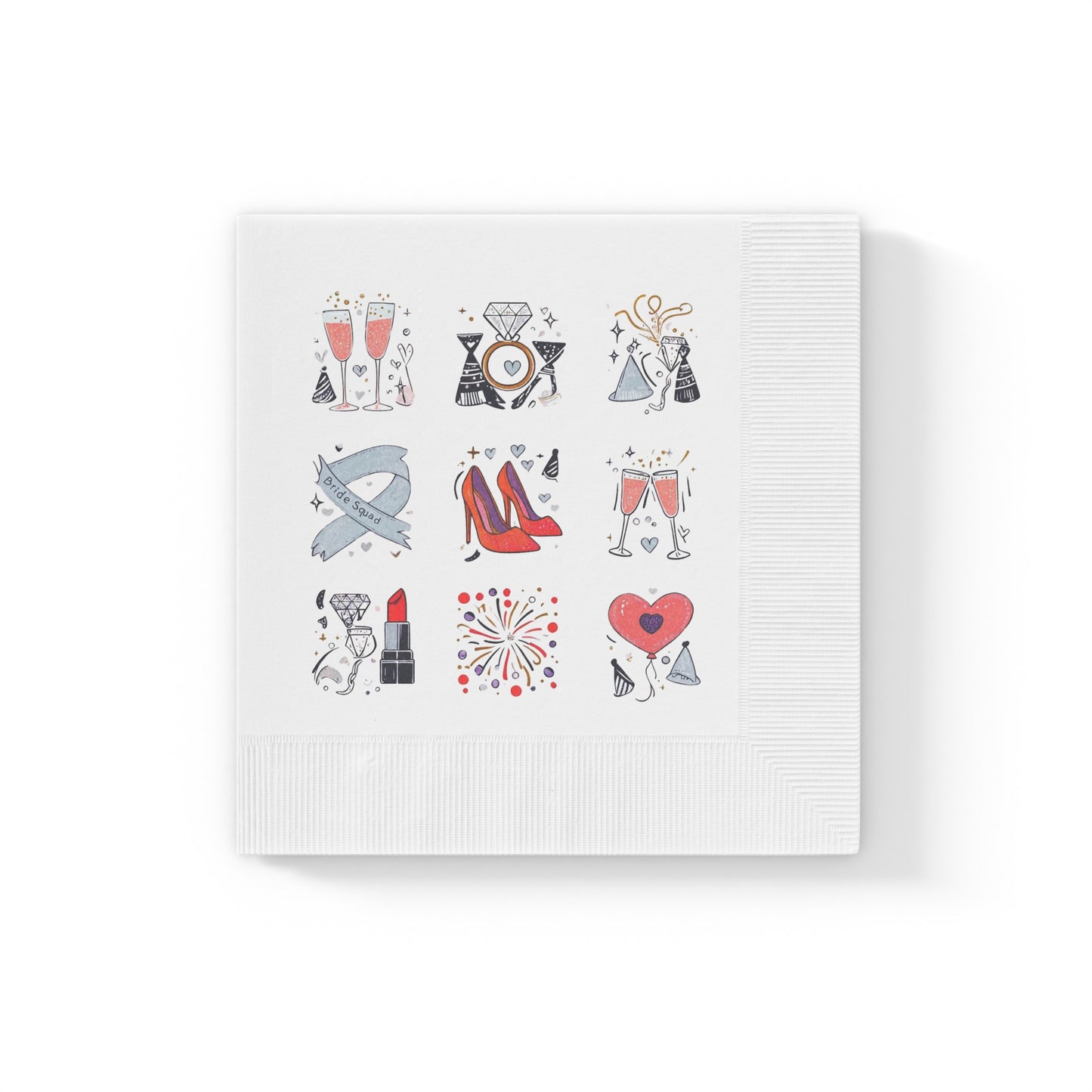 Bridal Celebration White Coined Napkins