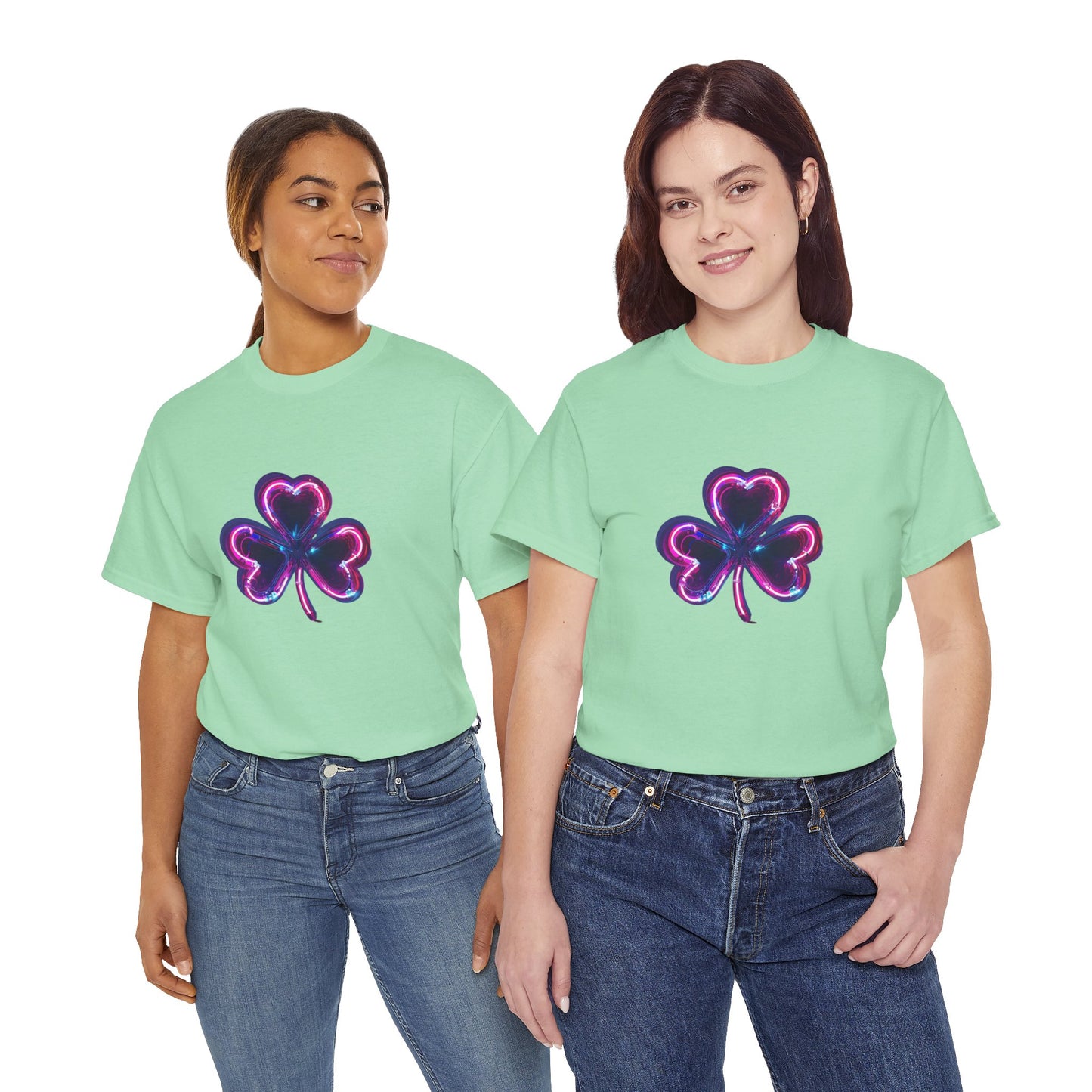 Electric Luck - Pink and Blue Unisex Heavy Cotton Tee