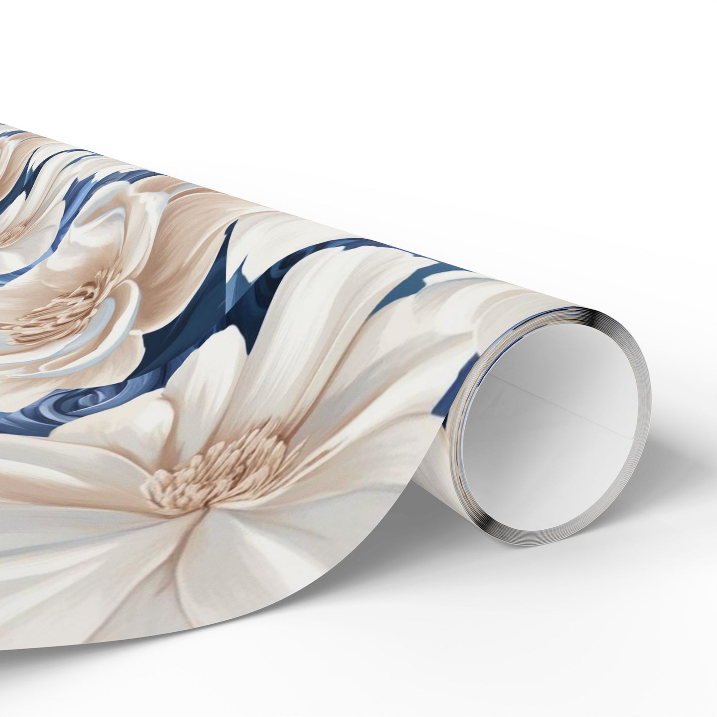 Painted Blue and White Flowers Wrapping Papers