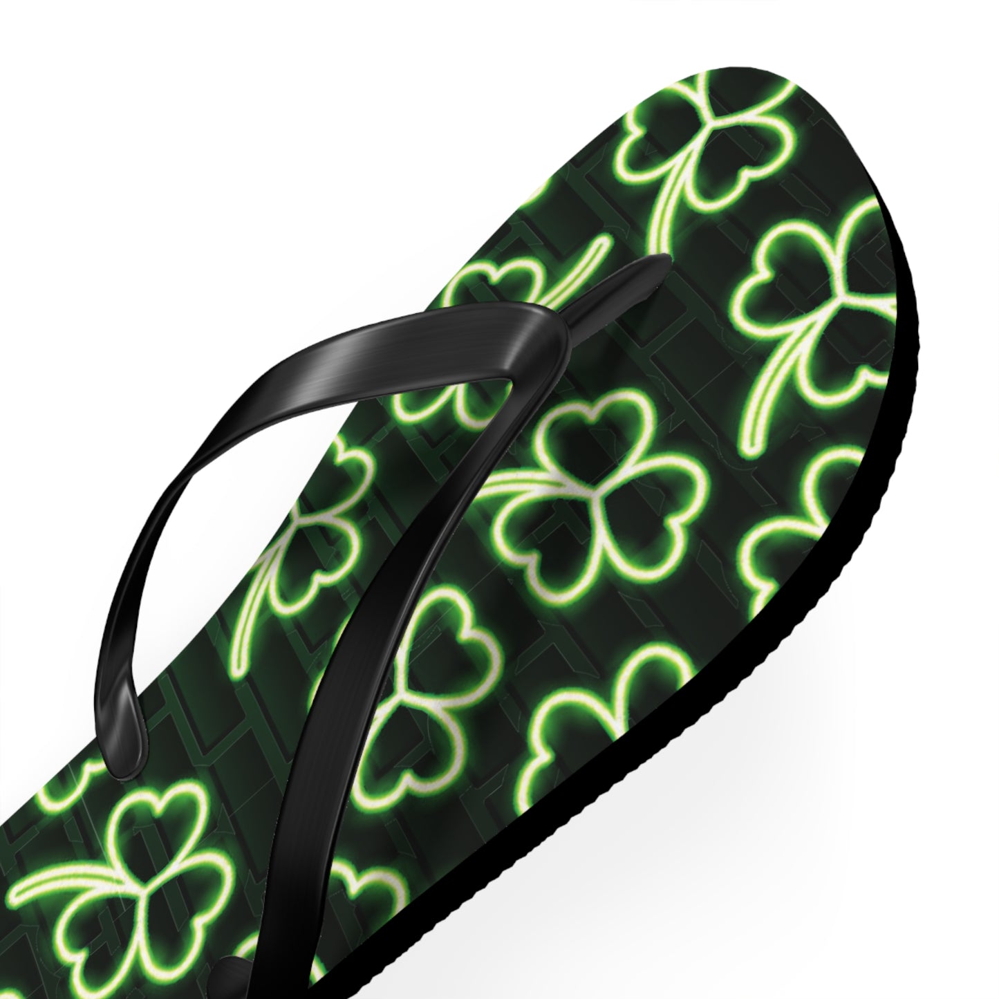 Neon Shamrock Flip Flops