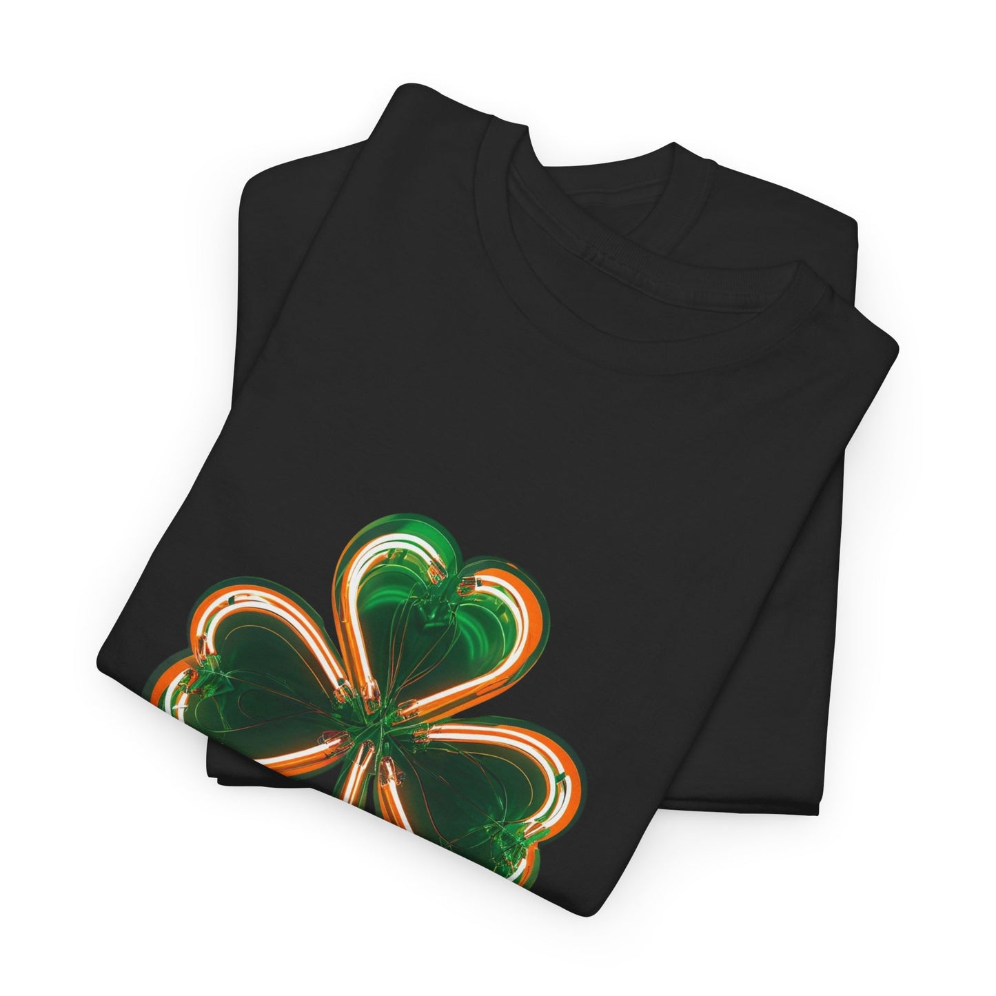 Electric Luck - Green and Orange Unisex Heavy Cotton Tee