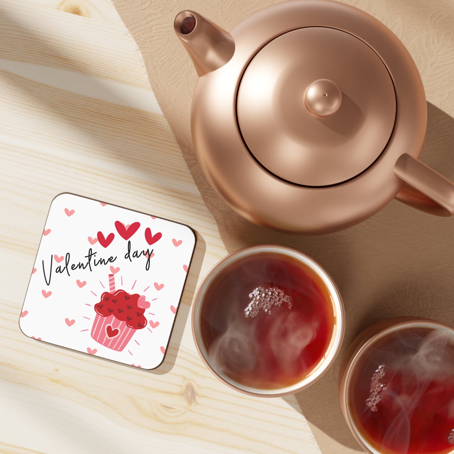 Valentine's Day Sweets Hardboard Back Coaster