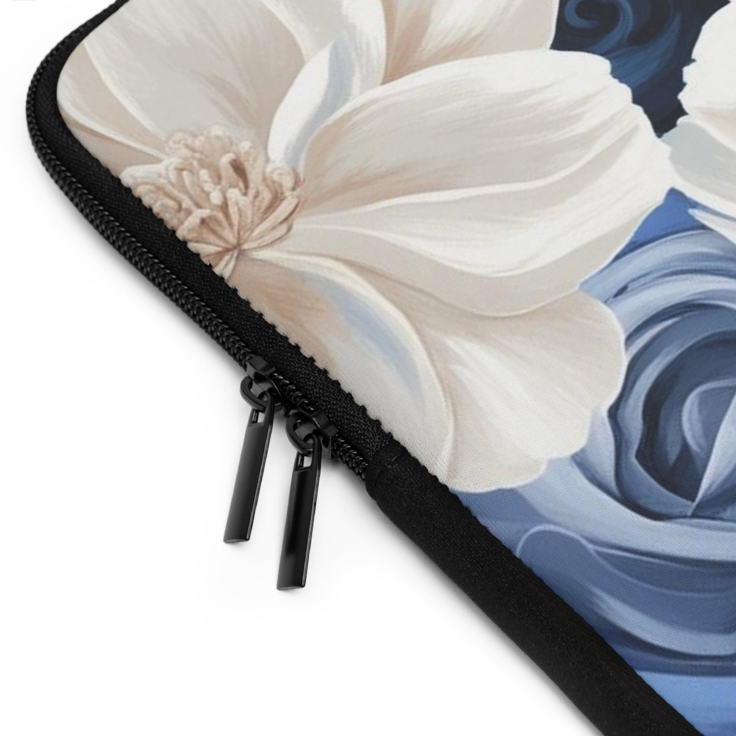 Painted Blue and White Flowers Laptop Sleeve