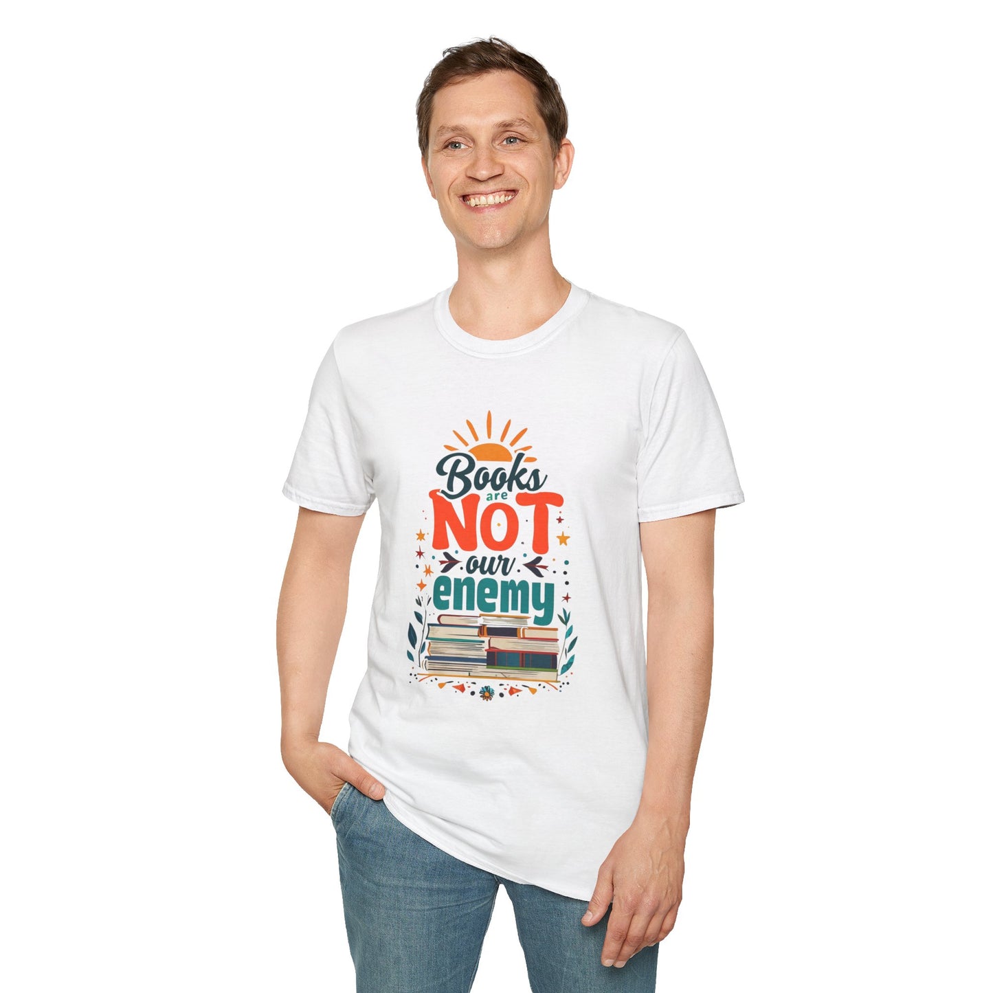 Books are NOT our Enemy Unisex Softstyle T-Shirt