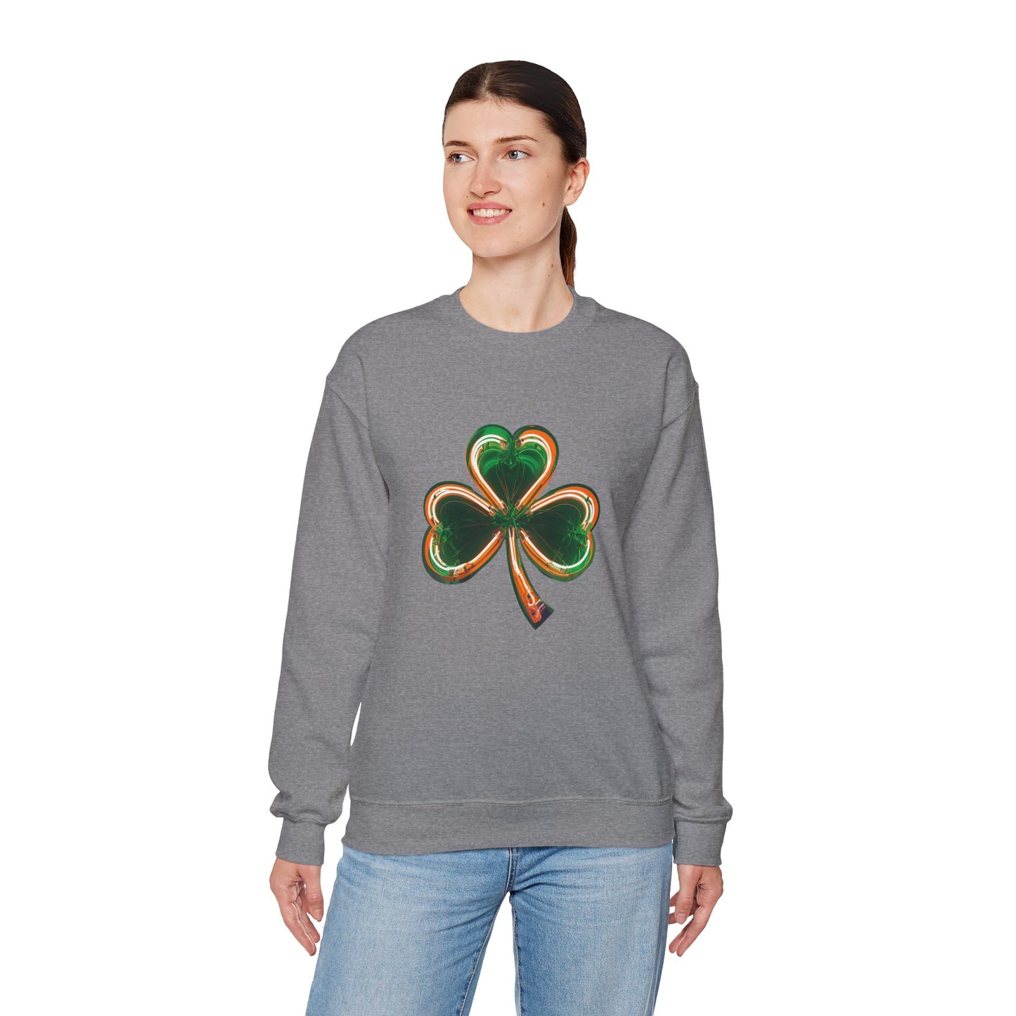 Electric Luck - Green and Orange Unisex Heavy Blend™ Crewneck Sweatshirt