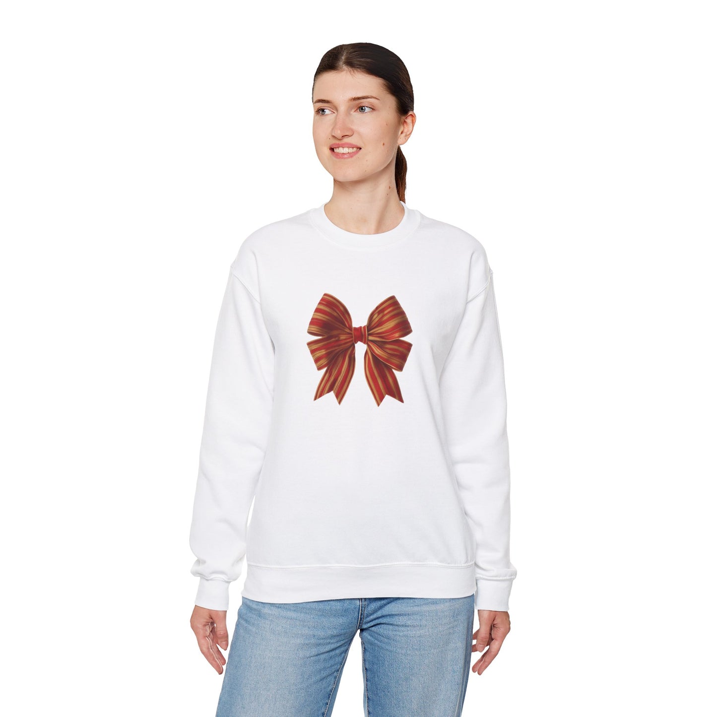 Red and Gold Bow Unisex Heavy Blend™ Crewneck Sweatshirt