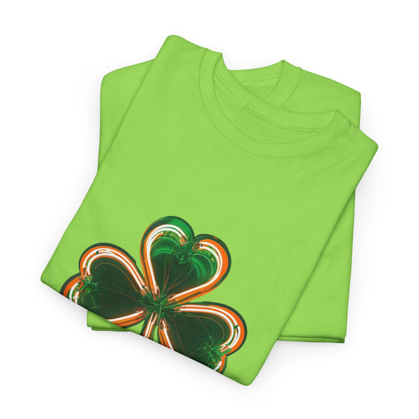 Electric Luck - Green and Orange Unisex Heavy Cotton Tee