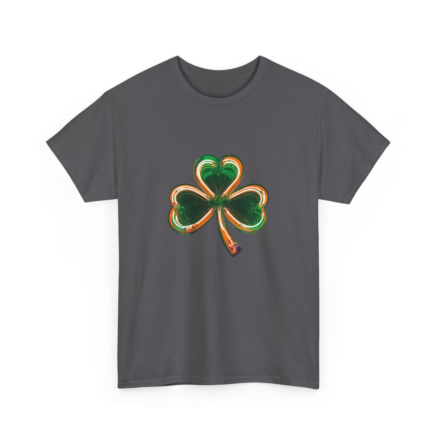 Electric Luck - Green and Orange Unisex Heavy Cotton Tee