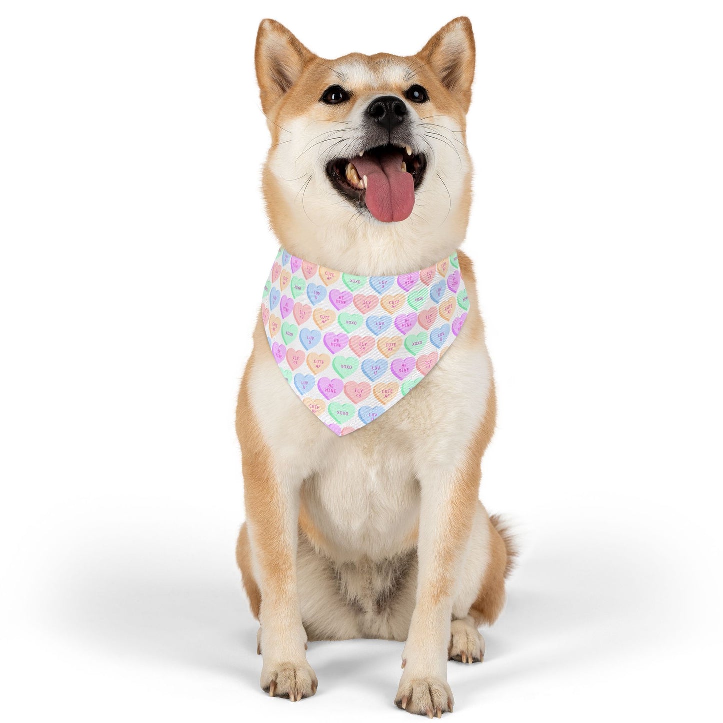 Candy Hearts Pet Bandana Collar