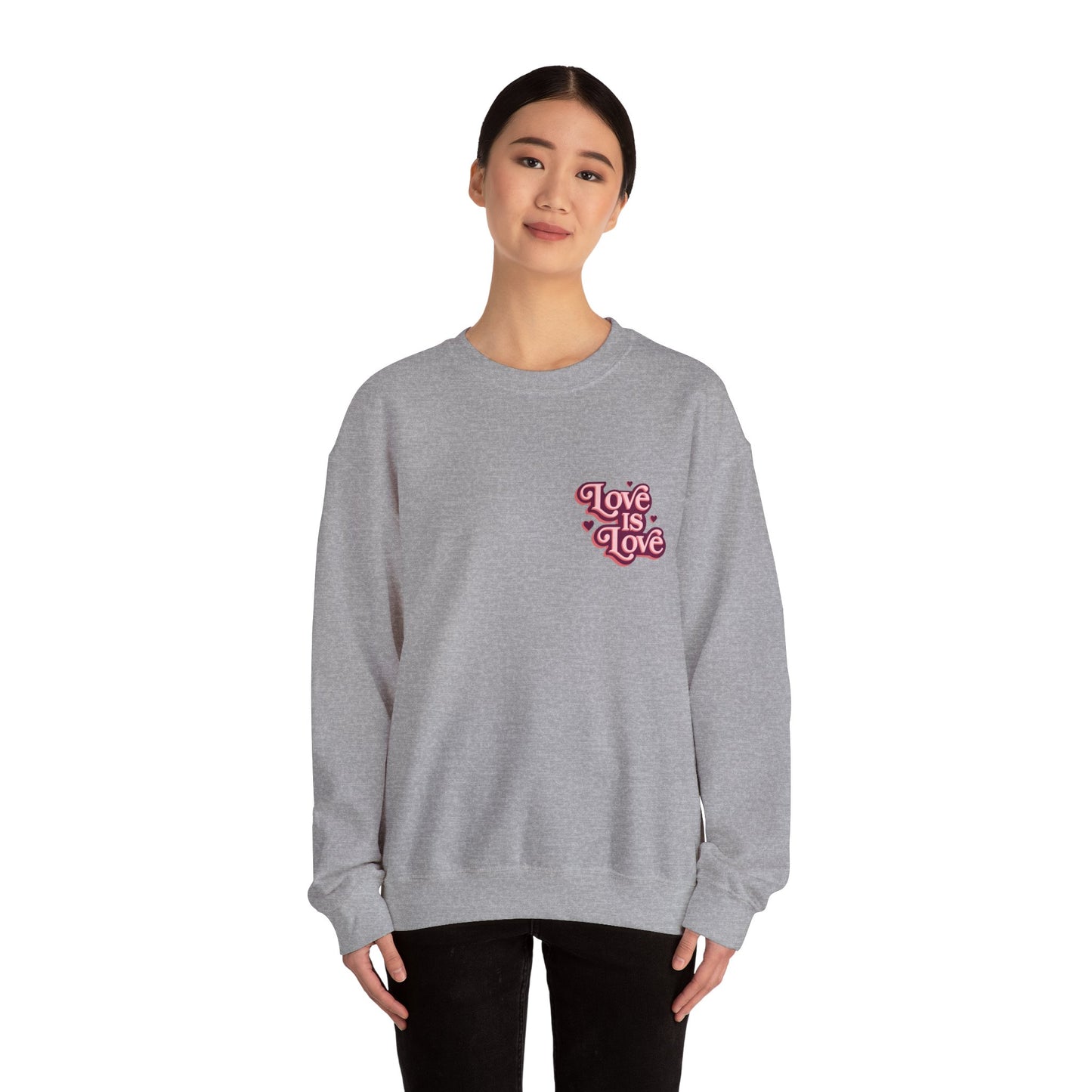 Love is Love Embroidered Unisex Heavy Blend™ Crewneck Sweatshirt