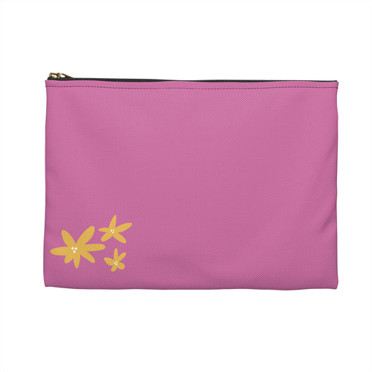 Pink Flower Power Accessory Pouch