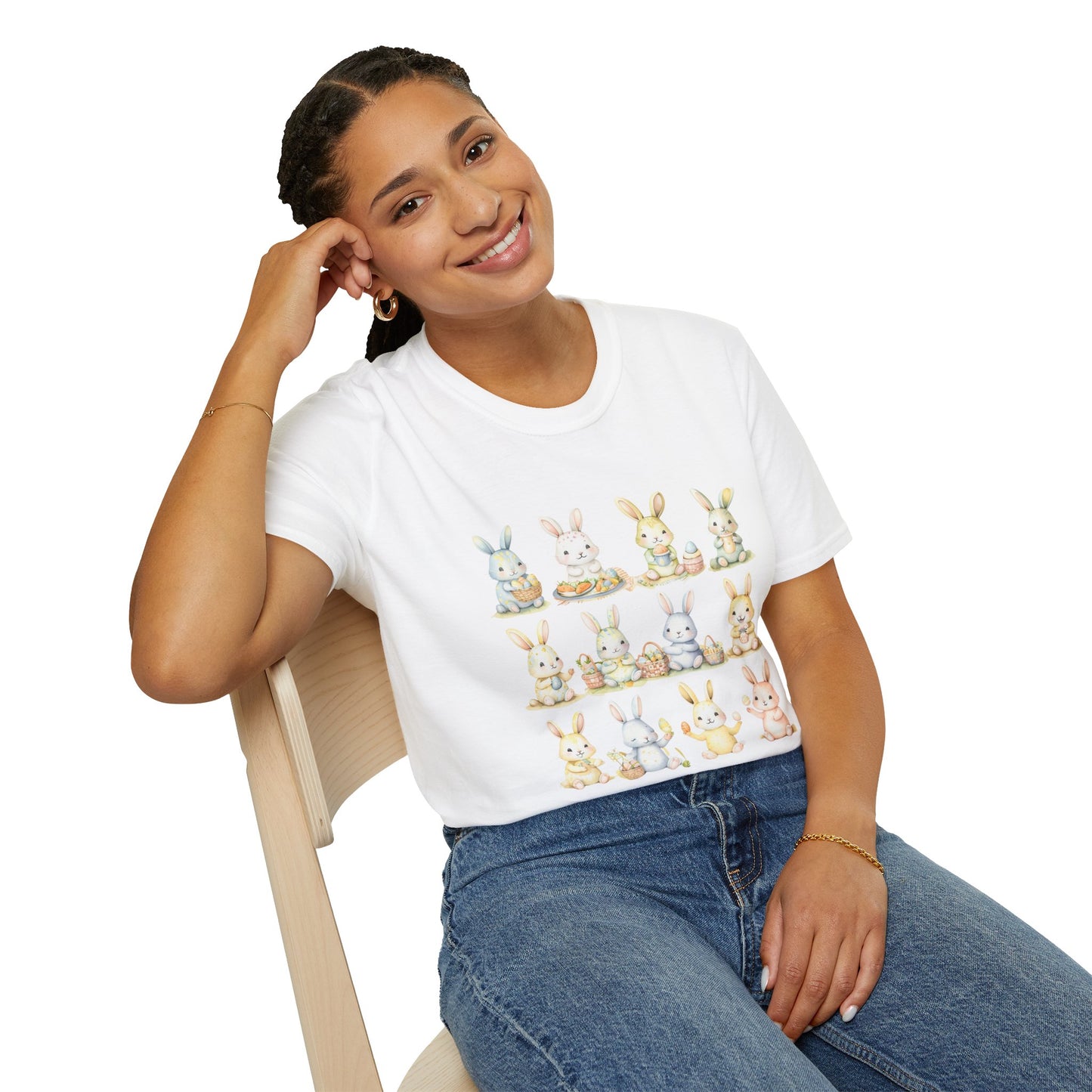 Bunny Picnic Unisex Softstyle T-Shirt for Easter