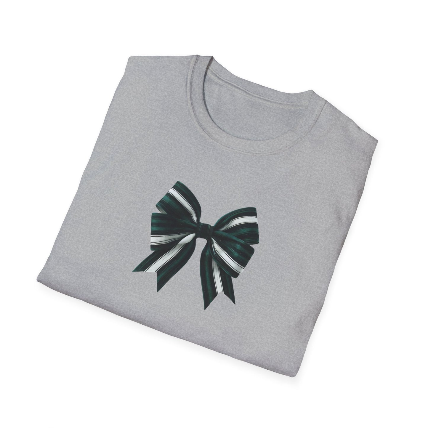 Green, White and Black Bow Unisex Softstyle T-Shirt