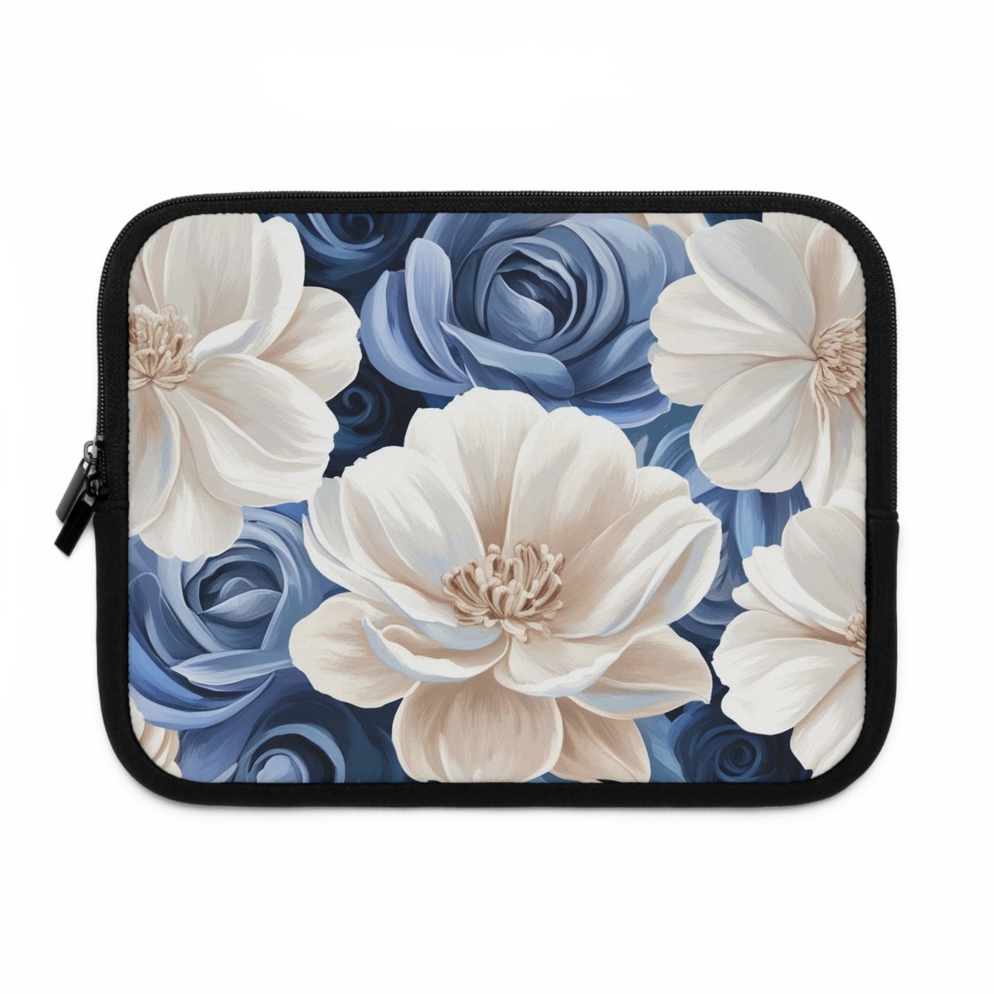 Painted Blue and White Flowers Laptop Sleeve