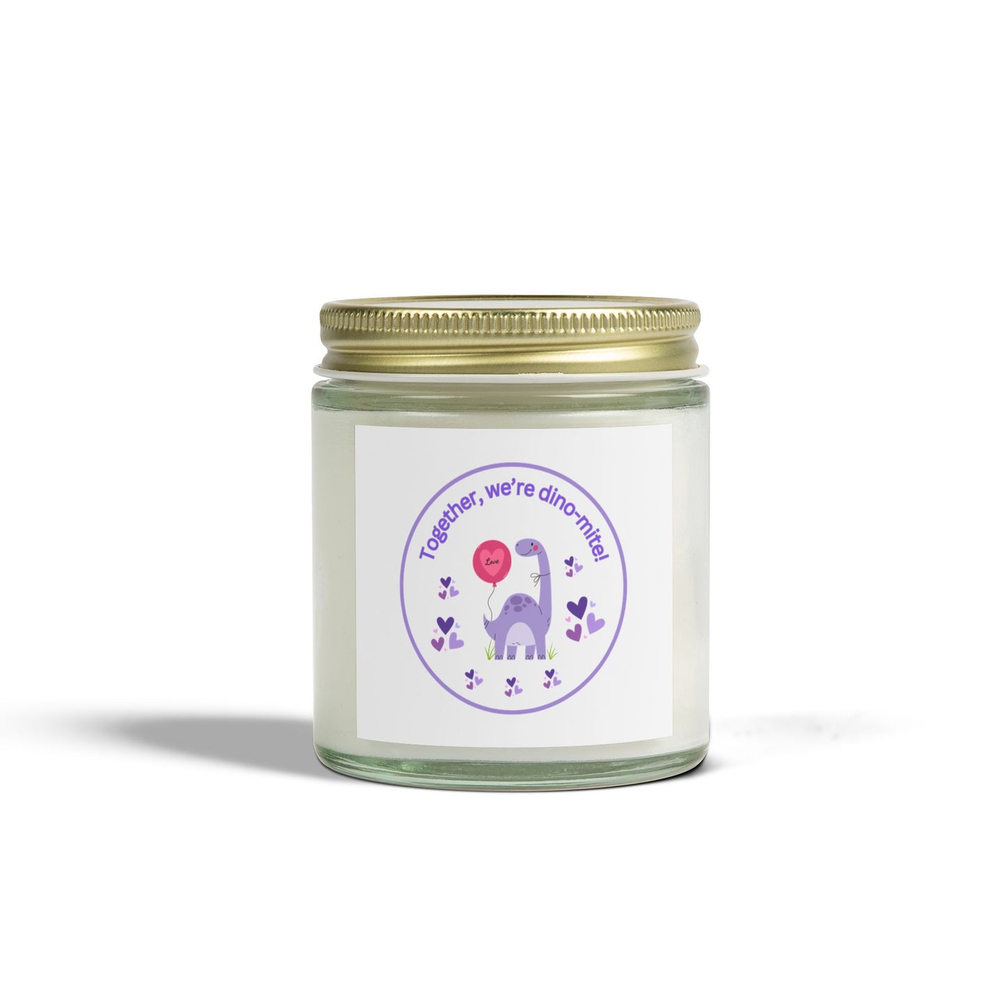 Together, We're Dino-Mite! Midnight Blackberry Scented Candle, Coconut Apricot Wax (4oz)