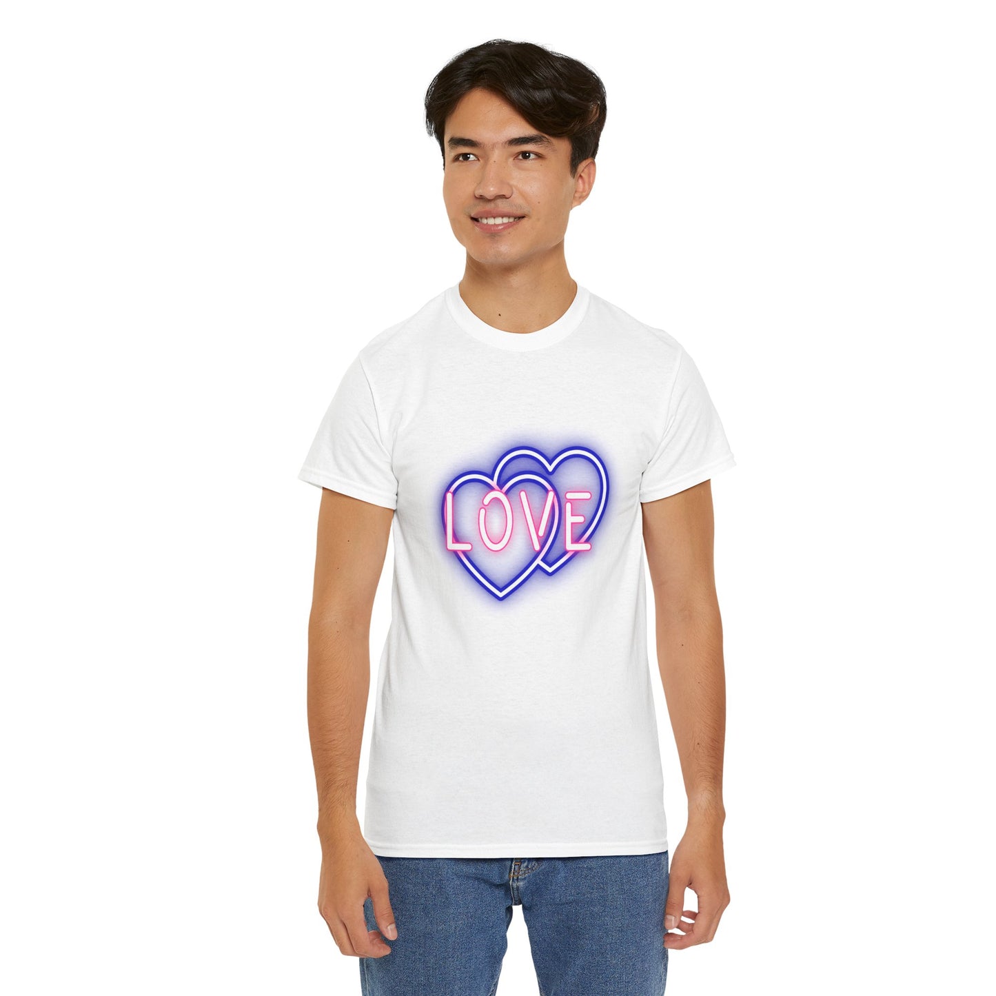 Neon Double Heart Unisex Heavy Cotton Tee