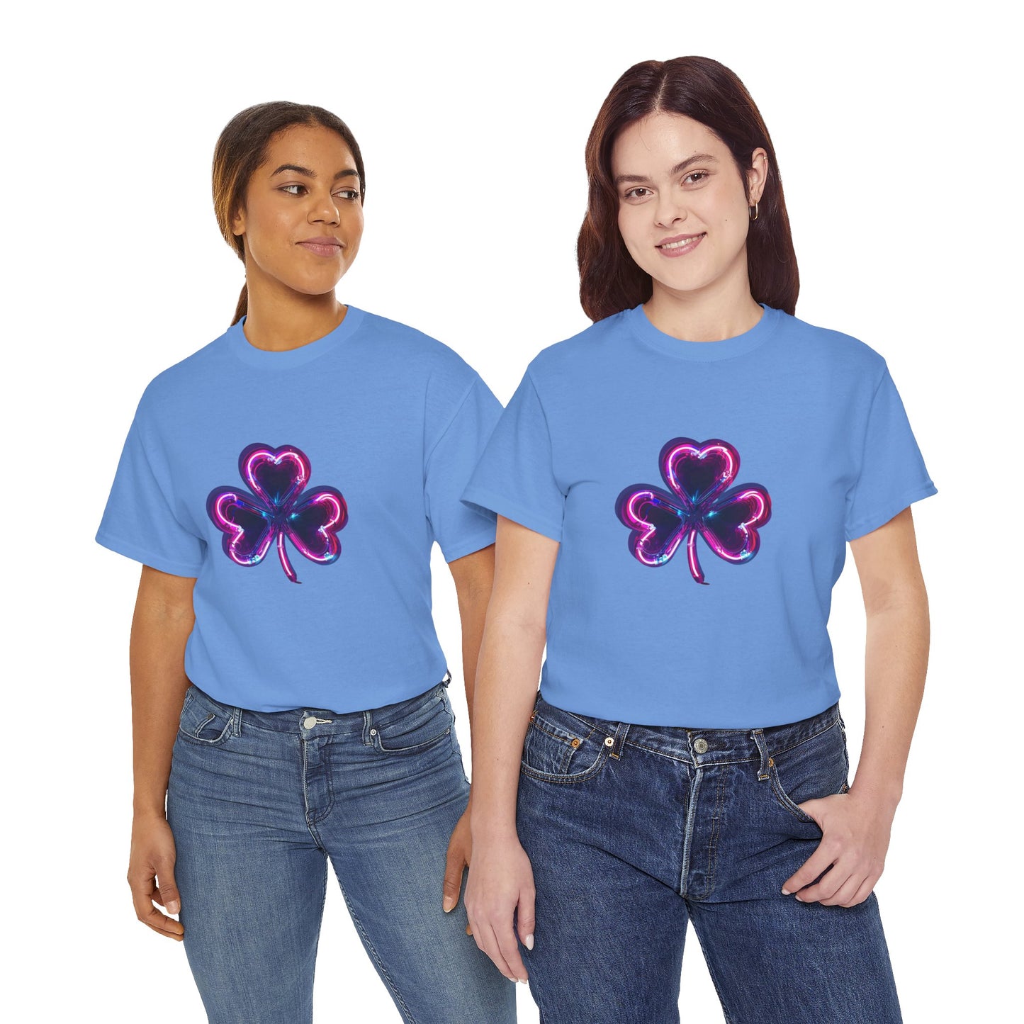 Electric Luck - Pink and Blue Unisex Heavy Cotton Tee