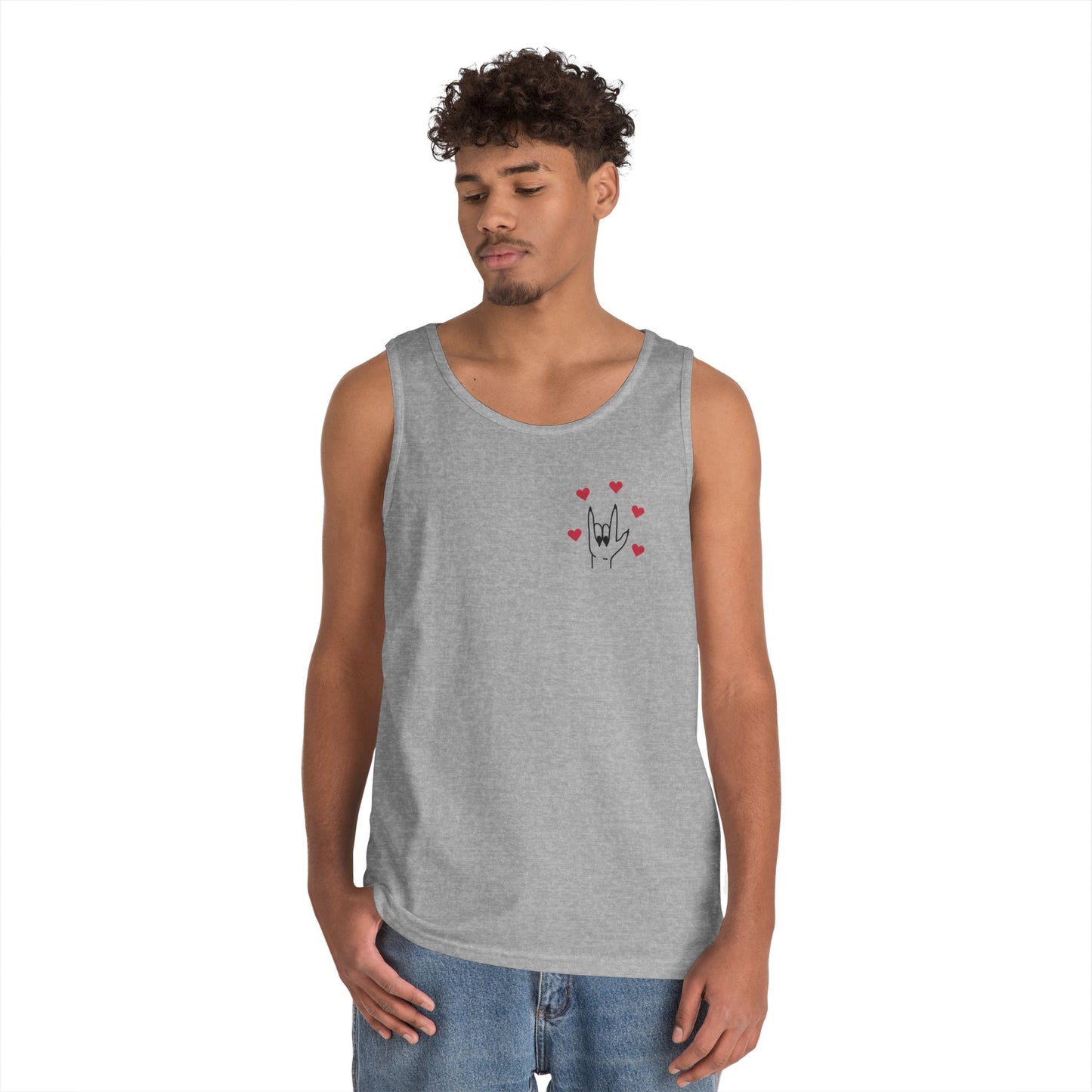 I Love You Sign Language Unisex Heavy Cotton Tank Top