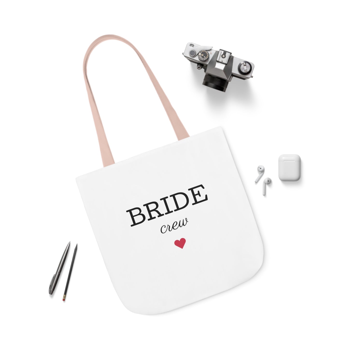 Bride Crew Canvas Tote Bag, 5-Color Straps