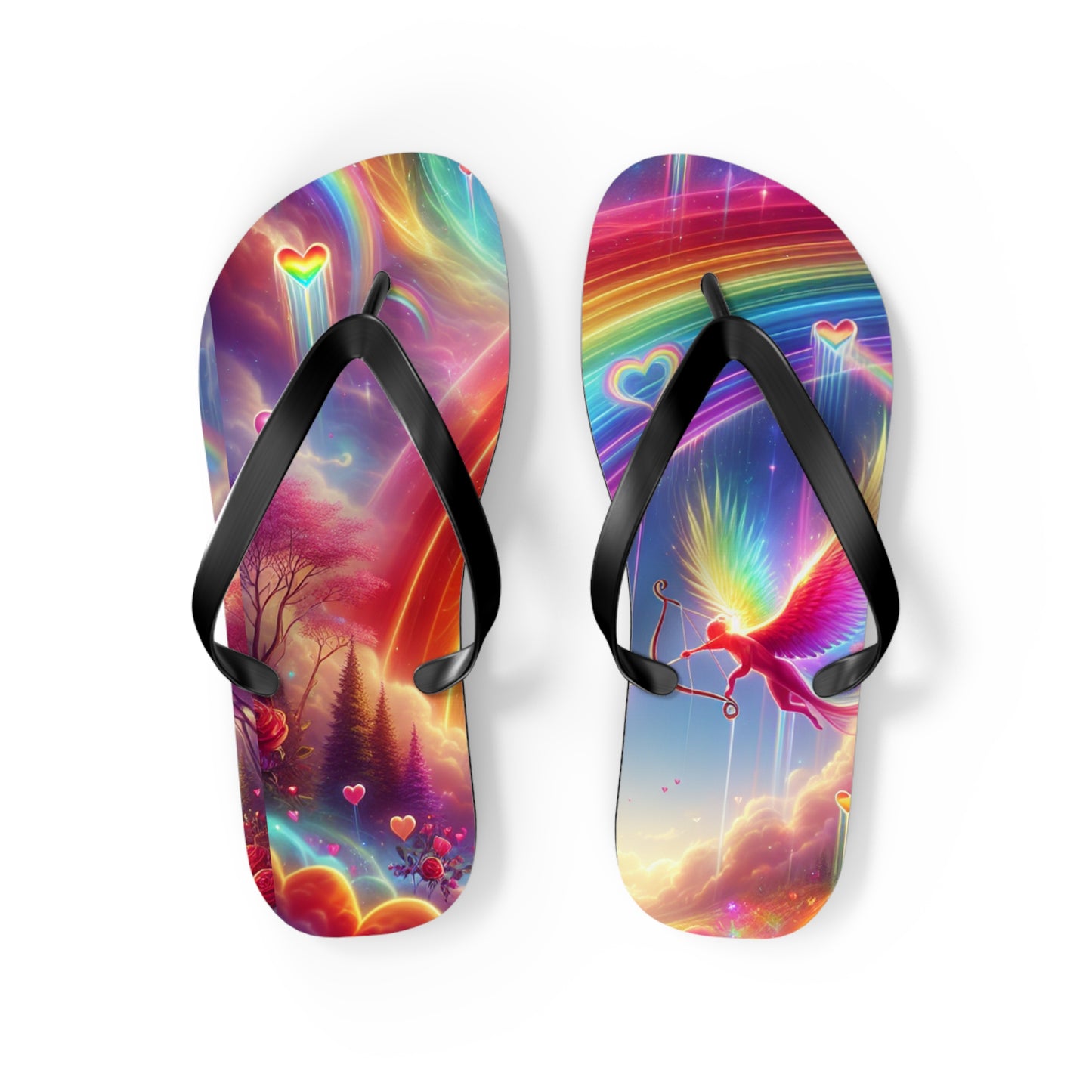 Rainbow Phoenix Flip Flops