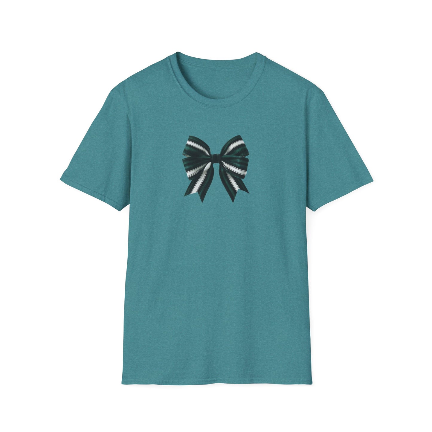 Green, White and Black Bow Unisex Softstyle T-Shirt