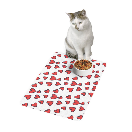 Floating Hearts Pet Food Mat (12x18)